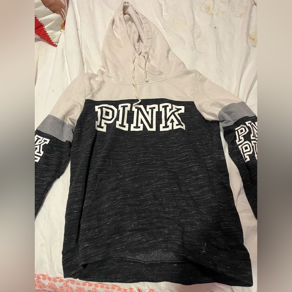 Victoria's Secret PINK White And Gray Sweatshirt